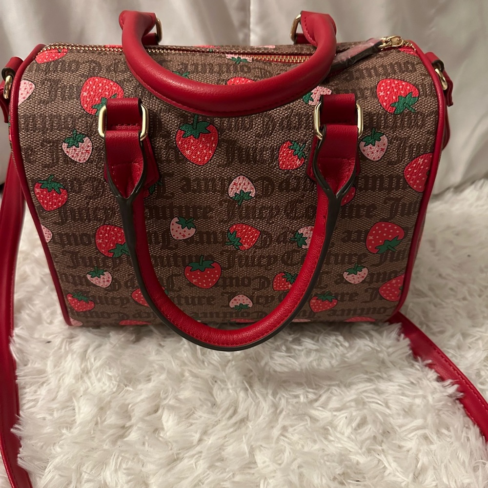 Juicy Couture Strawberry Barrel Bag with Monogram Print - Picture 5 of 7